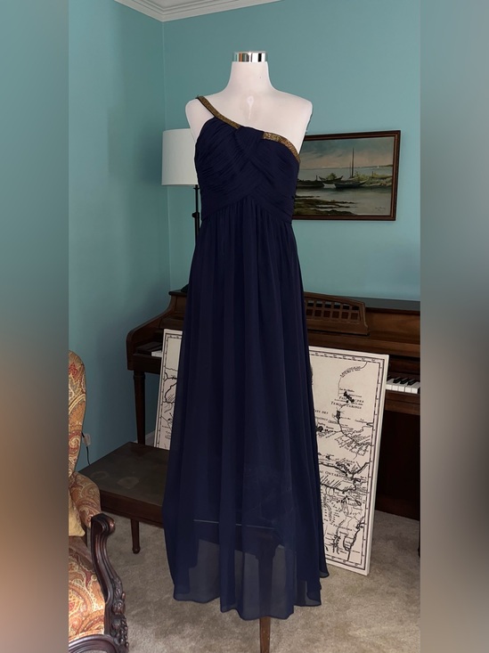 Calvin Klein Dresses & Skirts - Calvin Klein Navy Blue One Shoulder Maxi Evening Formal Dress - Size 8 - *VGUC